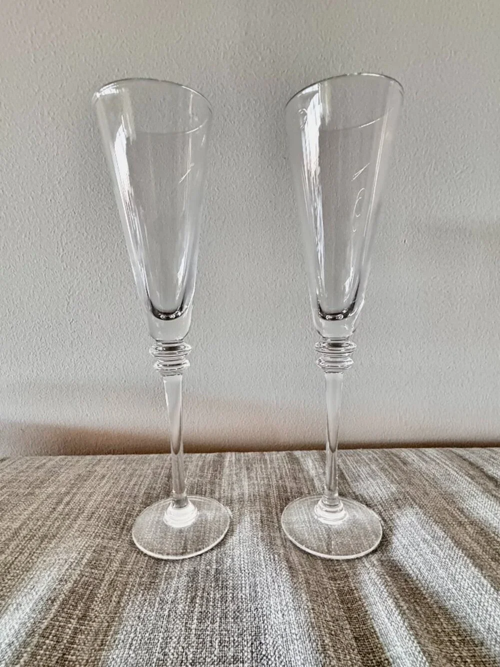 Pottery Barn Claro Fluted Champagne Glasses | Set of 2